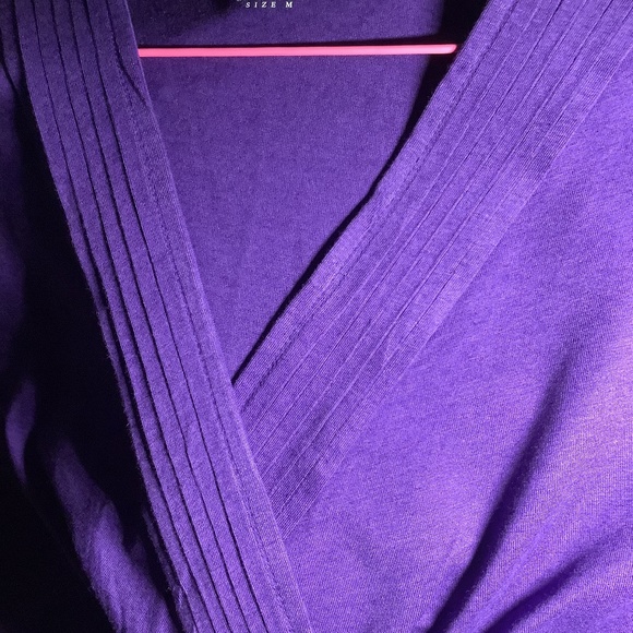 New with tags, purple v-neck top by Charter Club. Size M - Picture 4 of 4